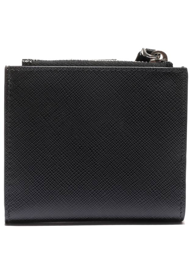 Triangle Logo Saffiano Card Wallet Black - PRADA - BALAAN 3