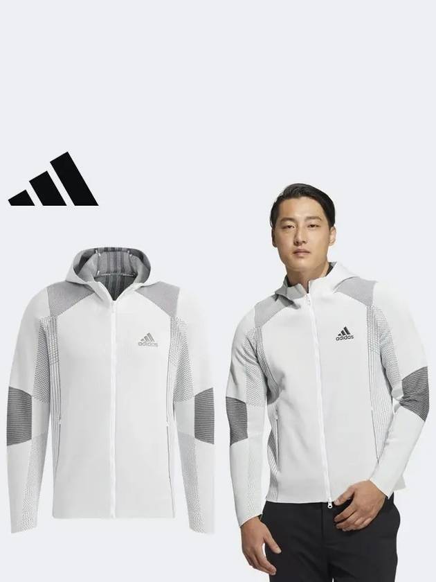 Men's Statement Prime Knit Hooded Jacket White - ADIDAS GOLF - BALAAN 2