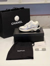 Fabric Laminated Low Top Sneakers Silver - CHANEL - BALAAN 3