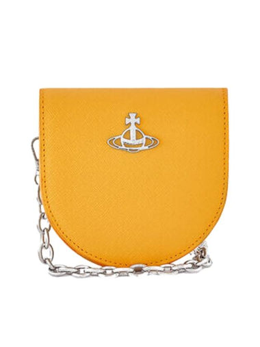 Saffiano Nano Saddle Shoulder Bag Yellow - VIVIENNE WESTWOOD - BALAAN 1