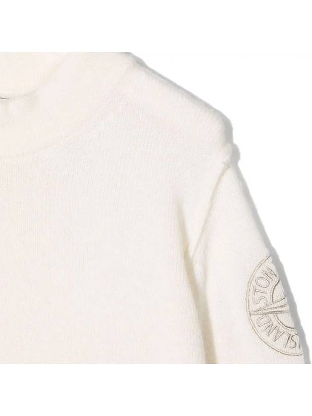 Kids Logo Embroidered Crew Neck Knit 7516508A1 V0099 - STONE ISLAND - BALAAN 4