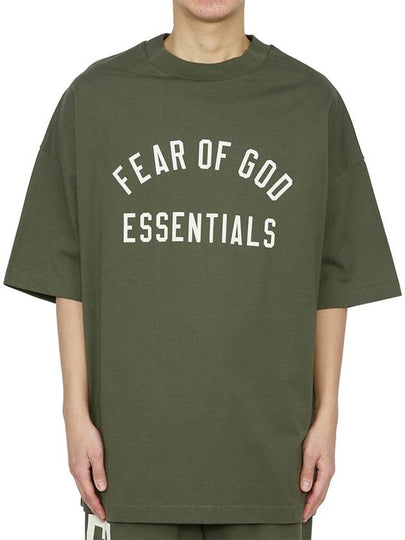 Jersey Crewneck Short Sleeve T Shirt Olive Military - FEAR OF GOD - BALAAN 2