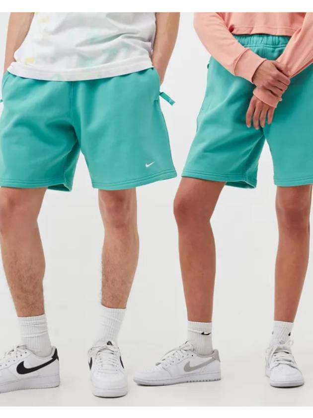 NRG Solo Swoosh Fleece Shorts Washed Teal - NIKE - BALAAN.