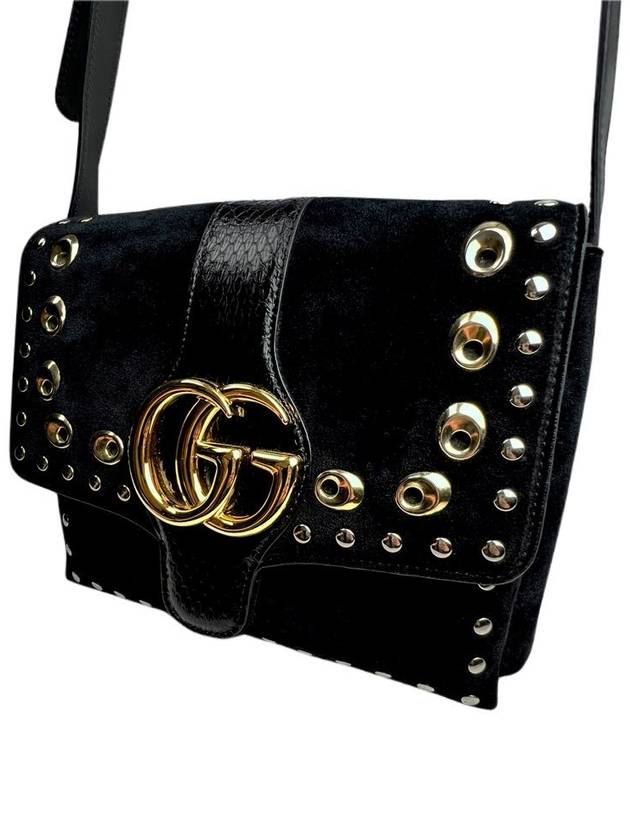 Ali black metal stud medium shoulder bag 550126 - GUCCI - BALAAN 6