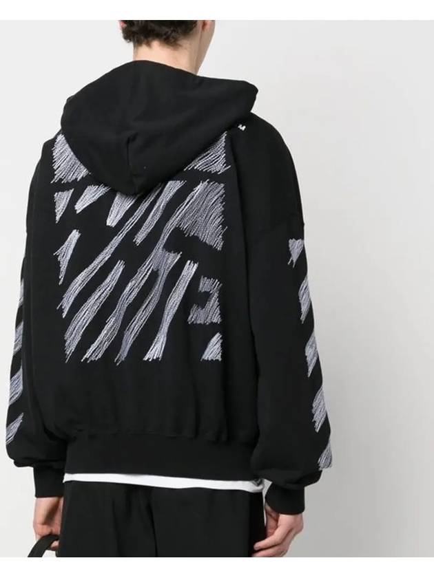 Men's Diag Scribble Print Hoodie Black - OFF WHITE - BALAAN 3