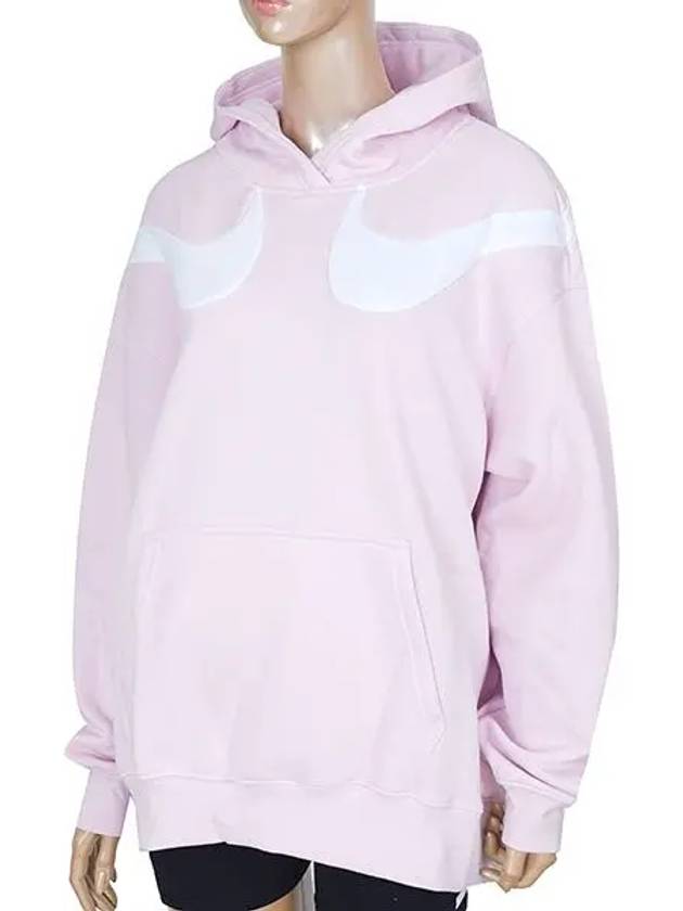 Sportswear Swoosh Fleece Pullover Hoodie Pink - NIKE - BALAAN 3