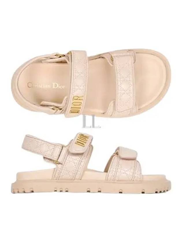 Dioract Cannage Calfskin Sandals Quartz Pink - DIOR - BALAAN 2