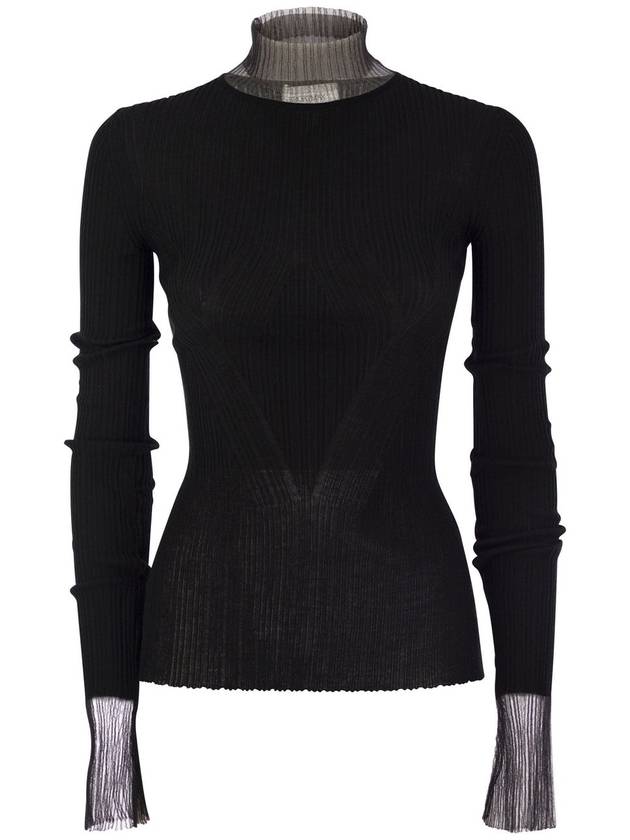 DERRIS - Turtle neck sweater with directional ribbing - MAX MARA SPORTMAX - BALAAN 1