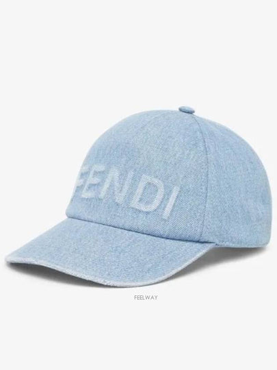 Emboss Logo Denim Ball Cap Light Blue - FENDI - BALAAN 2