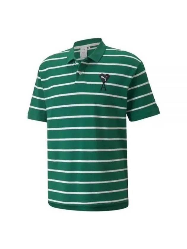 Logo Stripe Polo Shirt Green - PUMA - BALAAN 2