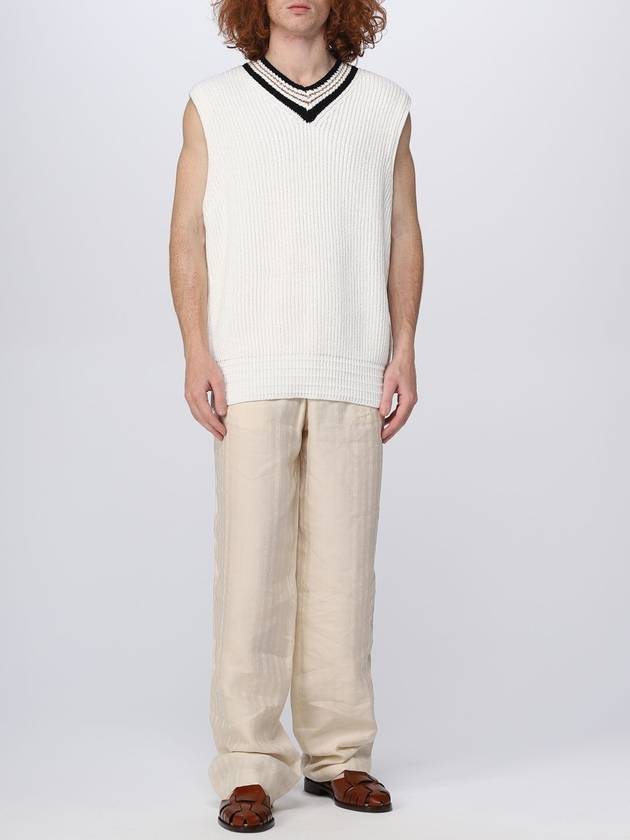 Linen Straight Pants Parchment - GOLDEN GOOSE - BALAAN 3