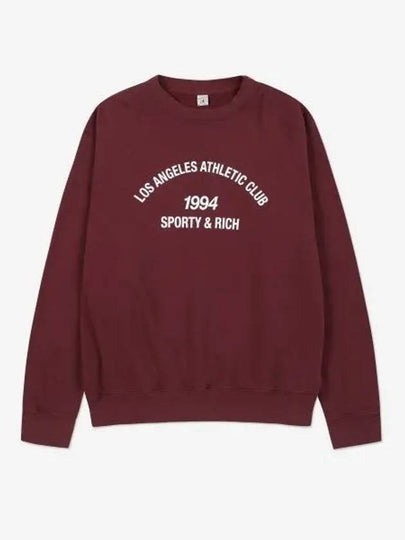 Club Crew Neck Cotton Sweatshirt Burgundy - SPORTY & RICH - BALAAN 2