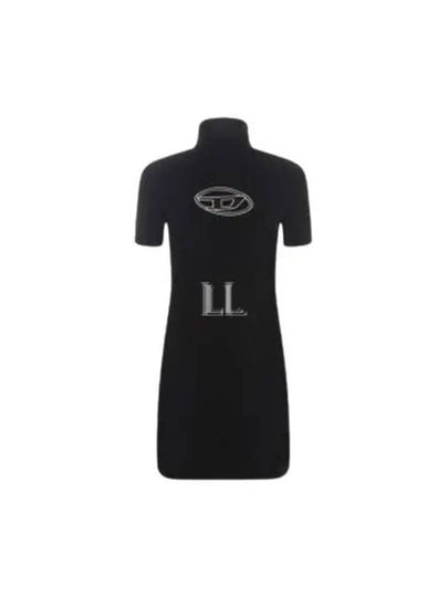 Women's M Agarette Logo Cut Out High Neck Short Dress Black - DIESEL - BALAAN 2