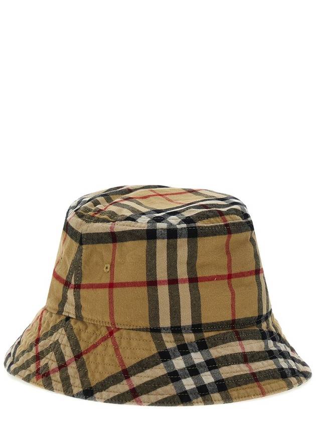 Check Cotton Bucket Hat Beige - BURBERRY - BALAAN 3