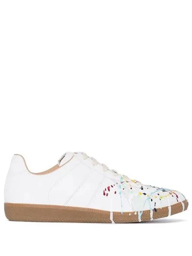 Men's Replica German Army Paint Low Top Sneakers White - MAISON MARGIELA - BALAAN 3