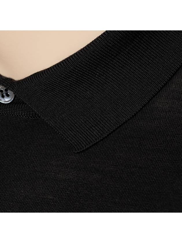 24SS Men's Polo Virgin Wool Knit Top Black FAI2551 - LORO PIANA - BALAAN 6