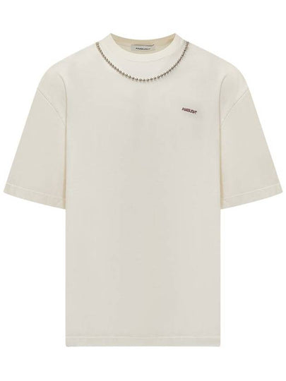 Ball Chain Detail Short Sleeve T-Shirt Beige - AMBUSH - BALAAN 2