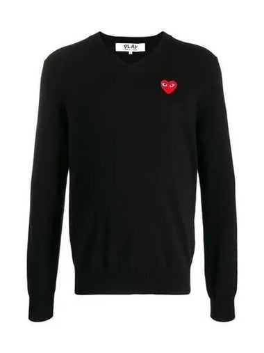 AZ N002 Red Heart Logo Patch Sweater AZN002051P1N002 270498 1049820 - COMME DES GARCONS - BALAAN 1