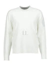 Compass Embroidered Crew Neck Organic Cotton Knit Top White - STONE ISLAND - BALAAN 2