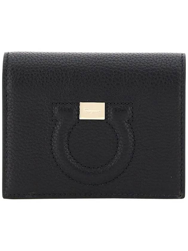 Gancini Logo Half Wallet Black - SALVATORE FERRAGAMO - BALAAN 2