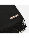 Logo Wool Fringe Scarf Black - ACNE STUDIOS - BALAAN 4