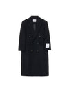 Runway Cashmere Classic Double Breasted Coat Black - ULKIN - BALAAN 4