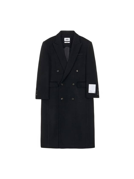 Runway Cashmere Classic Double Breasted Coat Black - ULKIN - BALAAN 1