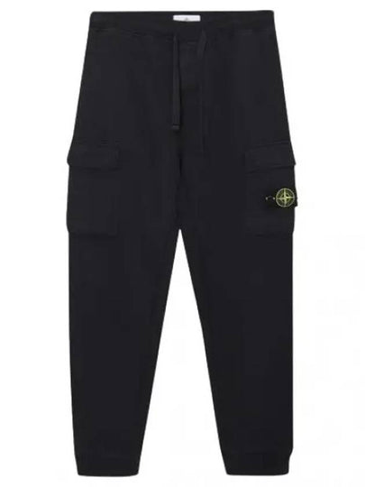 Cotton Wappen Patch Track Pants Black - STONE ISLAND - BALAAN 2