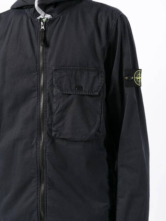 Old Effect Wappen Patch Cotton Hooded Jacket Navy - STONE ISLAND - BALAAN 6