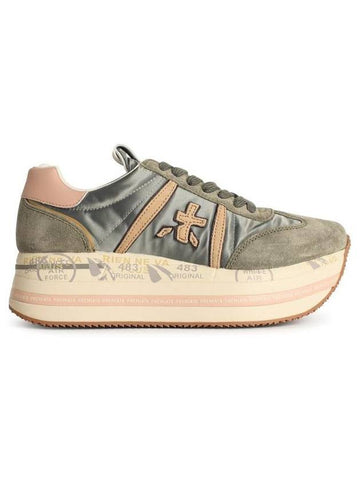 Premiata 'Beth' Green Leather Blend Sneakers - PREMIATA - BALAAN 1