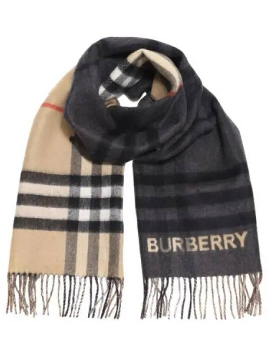 Contrast Check Cashmere Scarf Women - BURBERRY - BALAAN 1