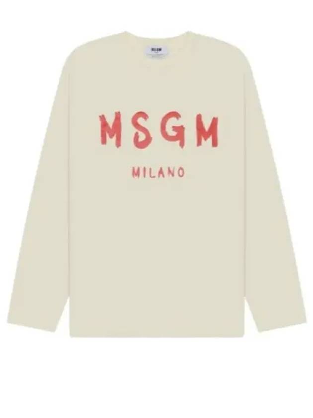 Logo Long Sleeve T-Shirt Cream - MSGM - BALAAN 2