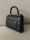 Coco handle micro mini cross bag WOC caviar black gold AP4244 - CHANEL - BALAAN 6