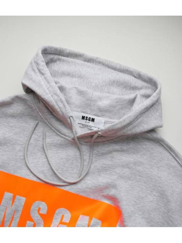 Box Logo Print Hoodie Orange Grey - MSGM - BALAAN 3