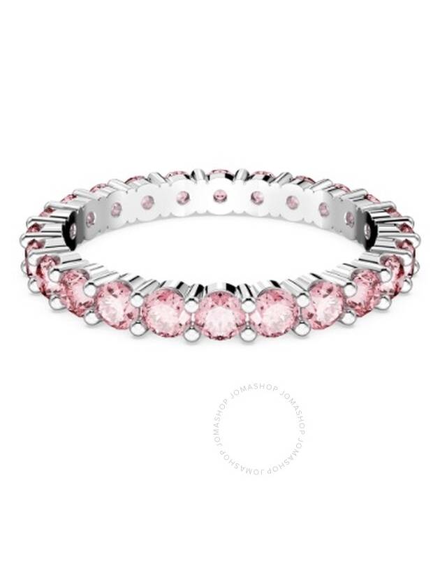 Matrix Round Cut Rhodium Plated Ring Pink - SWAROVSKI - BALAAN 2