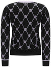 WOMEN MONOGRAM LOGO INTARSIA CARDIGAN - ANEWGOLF - BALAAN 3