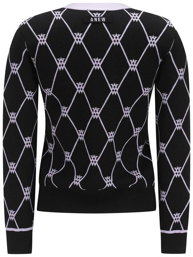 WOMEN MONOGRAM LOGO INTARSIA CARDIGAN - ANEWGOLF - BALAAN 3