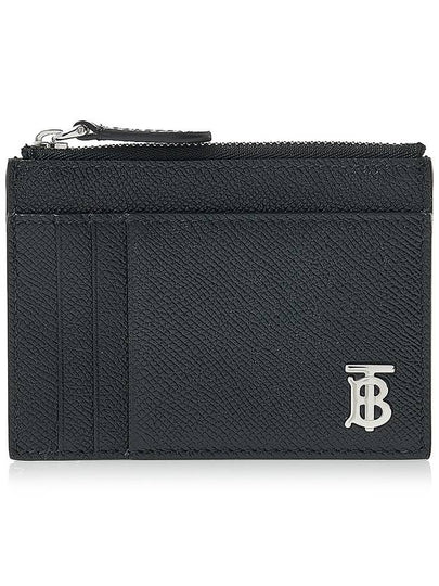 TB Zipper Grainy Leather Card Wallet Black - BURBERRY - BALAAN 2