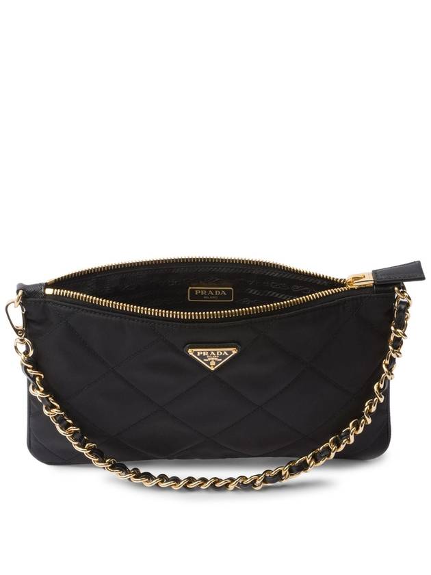 Triangle Logo Chain Pouch Black - PRADA - BALAAN 5