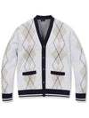 Men s Argyle Check Y neck Cardigan - JACKNICKLAUS - BALAAN 5