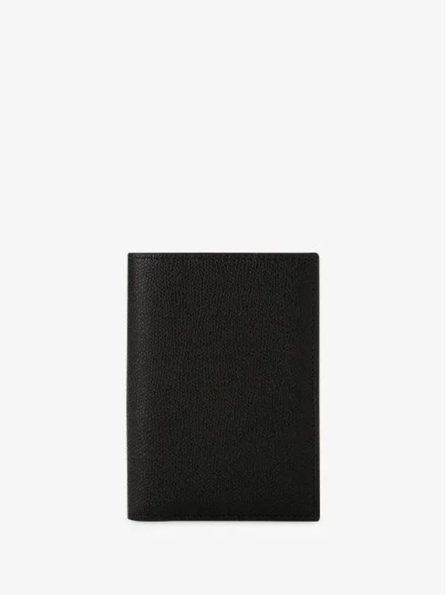 Pebble leather black passport wallet V2L49 02800 ON - VALEXTRA - BALAAN 3