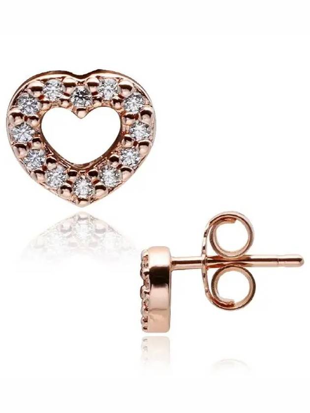 Open Heart Stud Earrings Rose Gold - PANDORA - BALAAN 2