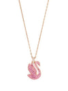 Iconic Swan Medium Pendant Necklace Pink Rose Gold - SWAROVSKI - BALAAN 1