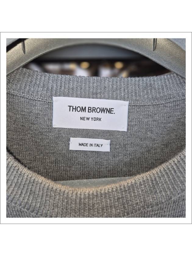 Men's Milan Stitch Armband Crew Neck Knit Top Light Grey - THOM BROWNE - BALAAN 5