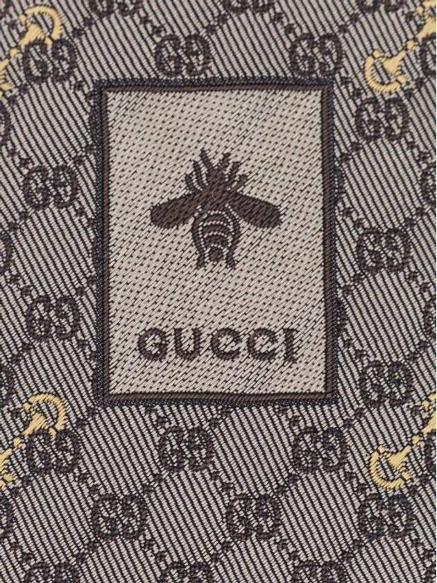 GG Horsebit Embroidery Silk Jacquard Tie Brown - GUCCI - BALAAN 4