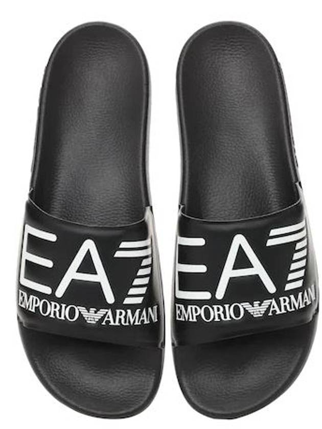 EA7 Embossed Logo Flat Slippers Black - EMPORIO ARMANI - BALAAN 6