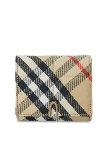 Snip Check Half Wallet Sand - BURBERRY - BALAAN 1