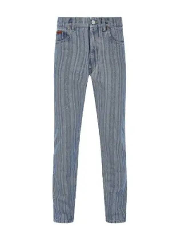 Straight leg jeans blue pinstripe denim pants - MARTINE ROSE - BALAAN 1