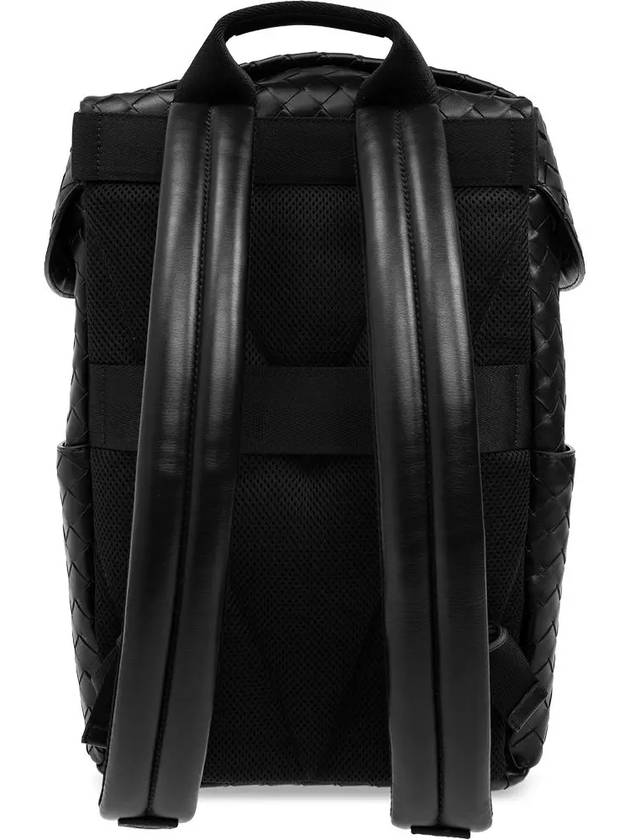 Intrecciato Flap Backpack Mat Black - BOTTEGA VENETA - BALAAN 4