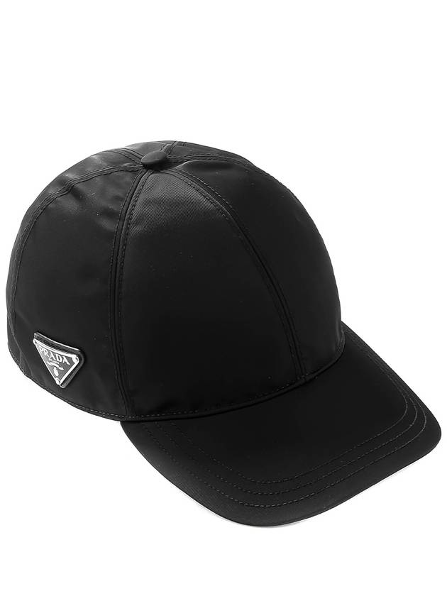 Re-Nylon Triangle Logo Baseball Cap Black - PRADA - BALAAN 2